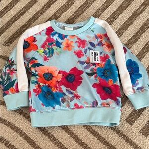 Bonds Kids Colorful Floral Sweatshirt - Blue and Red